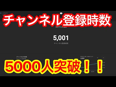 チャンネル登録者数5000人突破！！