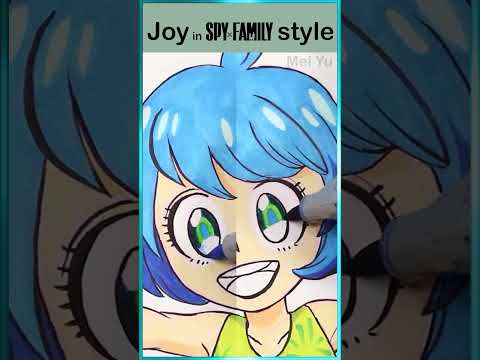 Draw Inside Out 2 Joy in Spy x Family Art Style #meiyu #artshorts #insideout2