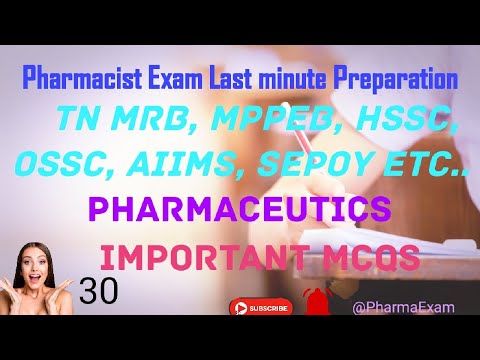 PHARMACIST EXAM PREPARATION2023/PHARMACEUTICS #pharmacistexampreparation #tnmrb #hssc #mppeb #aiims