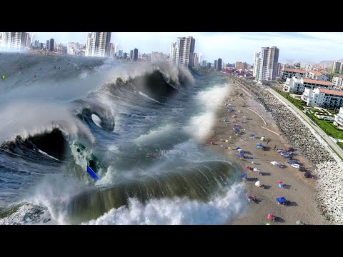 Huge Waves Destroy the coast of Montego Bay, St James, Jamaica.