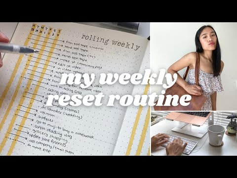 my weekly reset routine | how i use my bullet journal + notion, how i use the rolling weekly