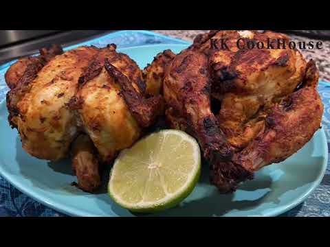 #Healthy #SNACK || Tasty Oil-Free, Quick Roasted Cornish hens/Tandoori Whole chicken in #Air Fryer