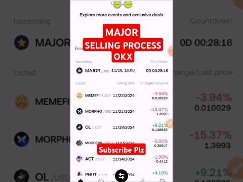 Major coin Selling Process💯| How to sell Major coins