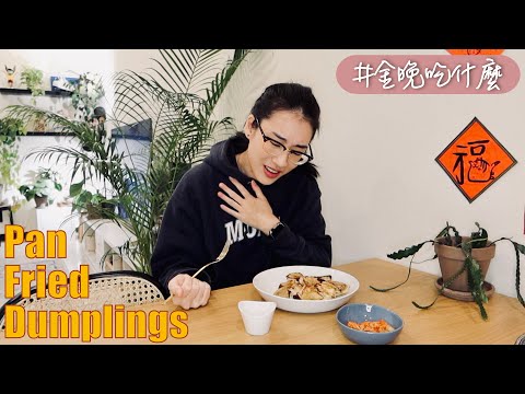 金晚吃什麼：〖一鍋到底〗煎（香菜水）餃 Pan Fried Dumplings