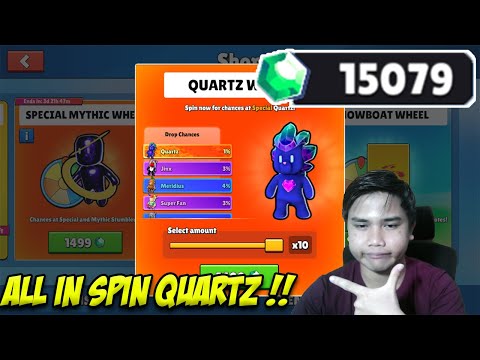 ALL IN 15000 GEMS SPIN QUARTZ SPECIAL SKIN ! PARTY STUMBLE GUYS ! Stumble Guys