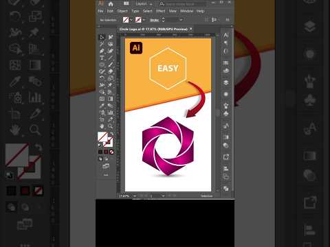 How to make circle logo design in Illustrator #graphicdesign #illustrator #shorts