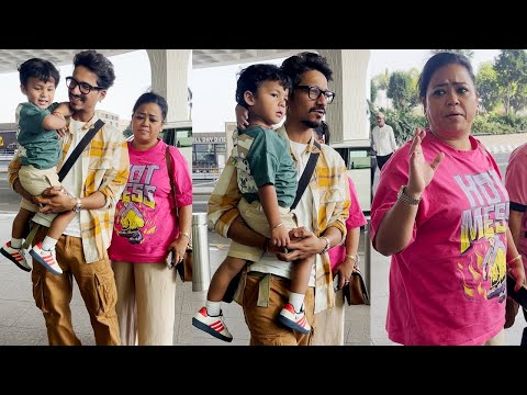 Bharti Singh With Husband Haarsh Limbachiyaa And Son Flying From Mumbai Spotted At Airport