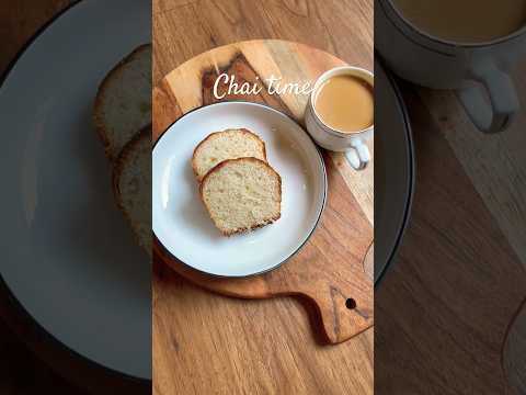 Chai time- my time! #egglesscake #vanillacake #tea #shorts #recipe #home #food #cake #cooking