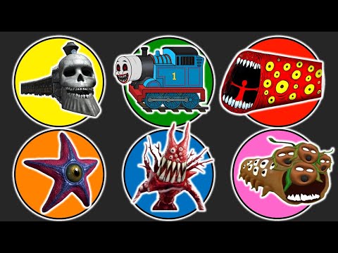 Spin Wheel Kereta Hantu, Thomas Exe, Train Eater, Starro, Creepy Banban, Tree Head Eater