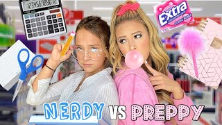 NERDY 🤓📚 VS PREPPY 🎀👛 BACK TO SCHOOL SHOPPING CHALLENGE!