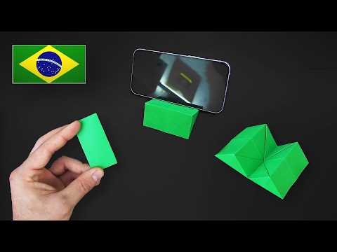 Origami: Suporte para Celular MUITO FÁCIL - Tutorial PT-BR