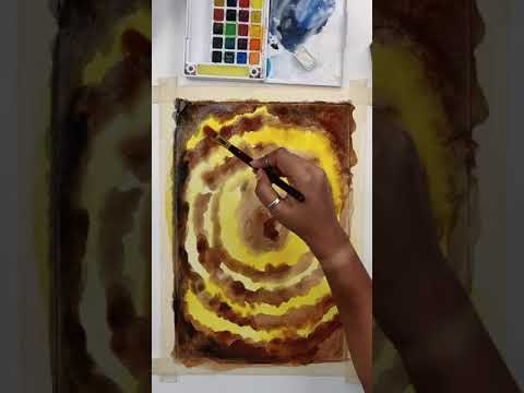 YELLOW EYE NEBULA. #shorts #youtubeshorts #nebula #watercolourpainting #galaxypainting #yellow