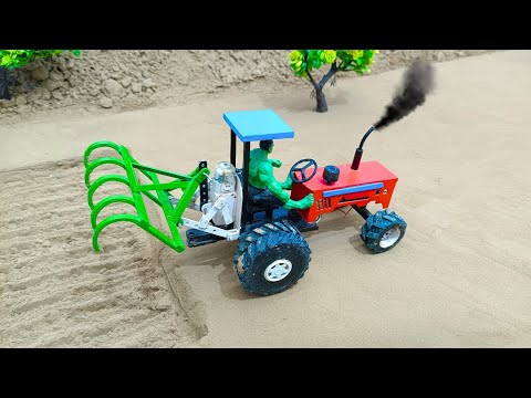 diy mini water pump using mini diesel engine | mini bridge construction making with rc tractor