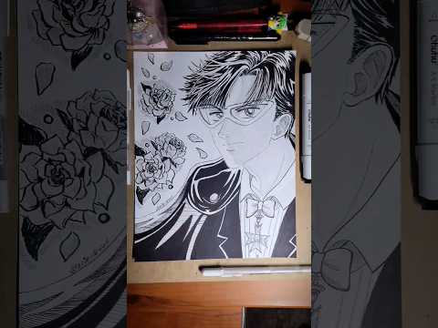 ✏️ Anime / manga fan art drawing process | pen & markers #sailormoon #shorts #animeart #art