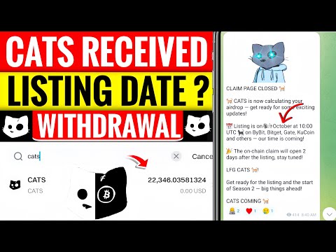 Cats Received ? | Important Announcement | Cats Listing on Binance | Cats Withdrawal |