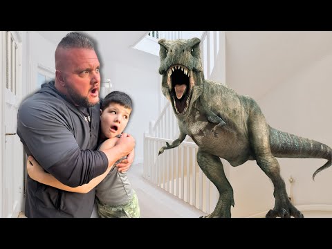 DINOSAUR in OUR HOUSE! Caleb FINDS T-REX Dino BONES with Dinosaur EGG Toys!