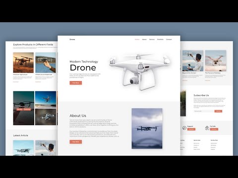 Drone Landing Page Website Using HTML CSS And JavaScript