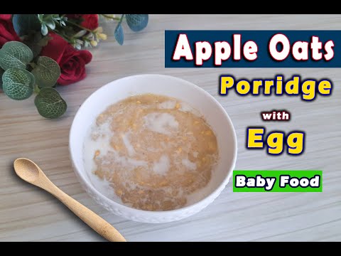 Baby Food | Apple Oats Porridge with Egg | Weight Gain Breakfast for kids | 8month to 3yrs Baby food