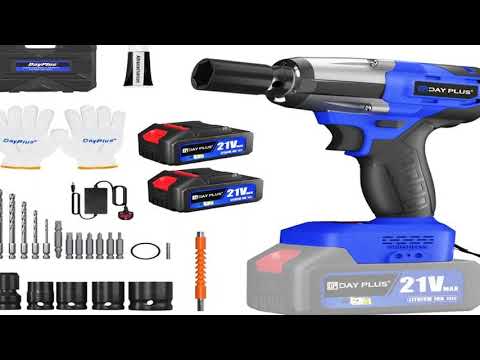 DayPlus Cordless Impact Wrench 1/2 inch, Brushless Impact Gun 450N.m High Torque