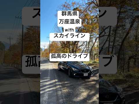 【日産スカイライン】万座ハイウェーを攻める。万座温泉。紅葉。ウサギ。硫黄。最高。優勝。