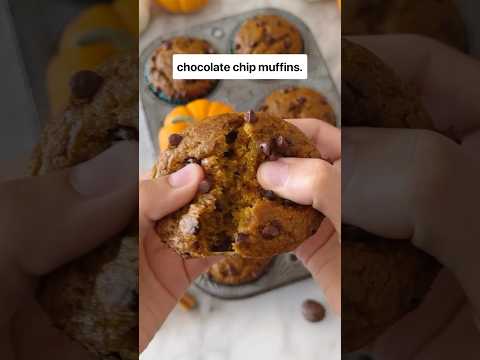 Pumpkin Chocolate Chip Muffins! Happy Fall!🍂