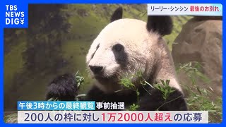 「ありがとう、元気でね」上野動物園のジャイアントパンダ リーリーとシンシン　最後の観覧日に別れ惜しむ　200人の枠に1万2000人超が応募｜TBS NEWS DIG