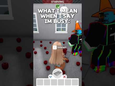 what i mean when i say im busy .. 🍎 || #apples #bloxburg #funny #trolling #roblox #shorts