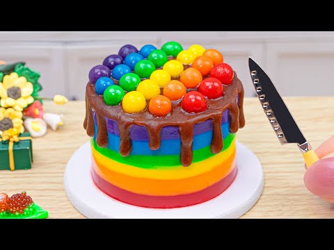 Amazing RAINBOW Cake Satisfying Miniature |  Best Of Mini Rainbow Buttercream Cake Recipe