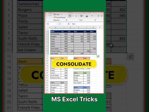 Consolidated Data Set Excel Sheet me | New Excel Tricks | #shorts #short #excel tips