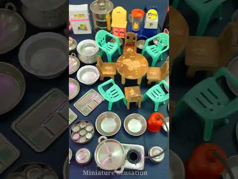 miniature plastic kitchen set unboxing | satisfying with relaxing #shorts #miniature #myfirstshorts