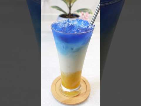 Mango butterfly pea drink #drink recipes #shorts