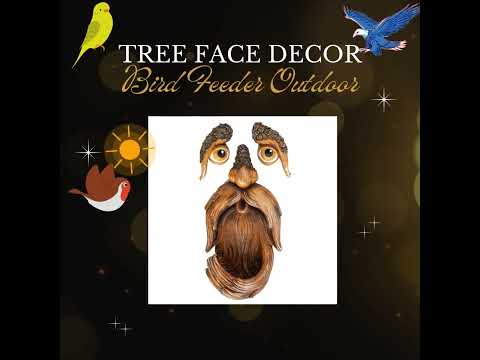 Tree Face Decor Bird Feeder Outdoor, Eyes Glow in Dark Fun Old Man Tree Hugger #birdfeeder