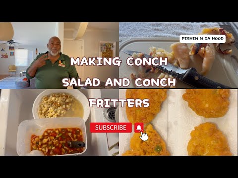 MAKING CONCH SALAD AND CONCH FRITTERS #fypyoutube #food #seafood #fritters #foodie #explorepage