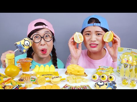 ขนมหวานเยลลี่อาหารสีเหลือง กินเสียง DONA Mukbang