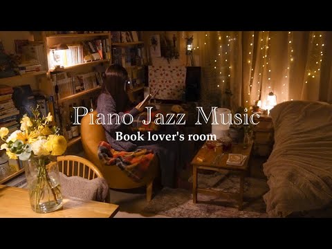 Cozy Jazz Music for Reading, Sleeping / My Room in Tokyo, Japan on a winter night / Fireplace Sound