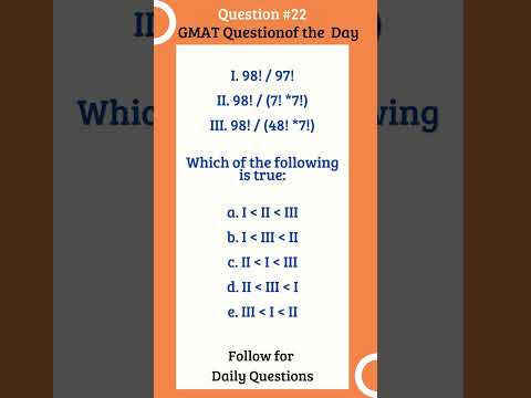 GMAT Question #gmat#gmatfocus #gmatprep  #shorts #maths #exam#gmatproblemsolving #education