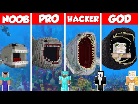 Bloop Statue Build Battle Challenge - Noob vs Pro vs Hacker vs God - Minecraft Animation