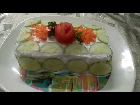 Vegetable sandwich salad cake recipe@in hindi