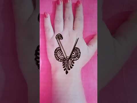 Easy Simple safety 🧷 mehndi design trick #mehndi #mehndidesign #youtubeshorts #shorts #viralvideo