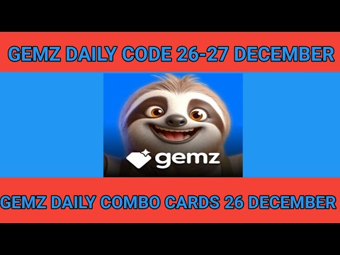 26-27 December Gemz daily code & combo cards|gemz combo cards 26 December |Gemz daily code 26-27 Dec