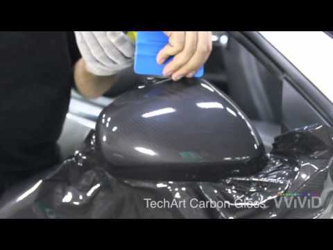 How to Install TechArt Carbon Gloss vinyl to mirror