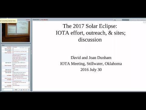 The 2017 solar eclipse: IOTA effort, outreach, & sites; discussion