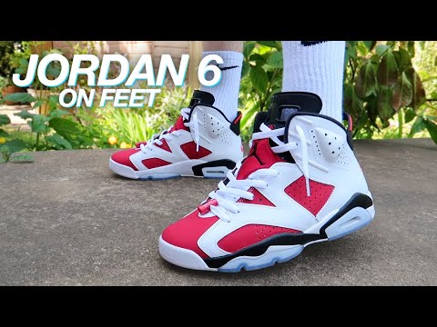 AIR JORDAN 6 CARMINE ON FEET!