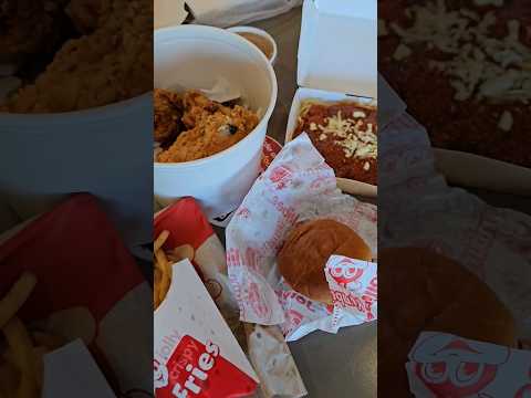 KFCよりJollibee!!フライドチキンと謎のスパゲッティとハンバーガー！$40!! #アメリカ生活 #Jollibee