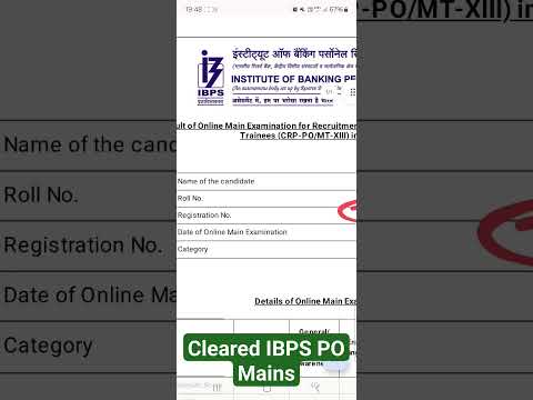 IBPS 2024 PO mains Scorecard 15 marks more than cutoff #ibps #ibpspo #banking #bank