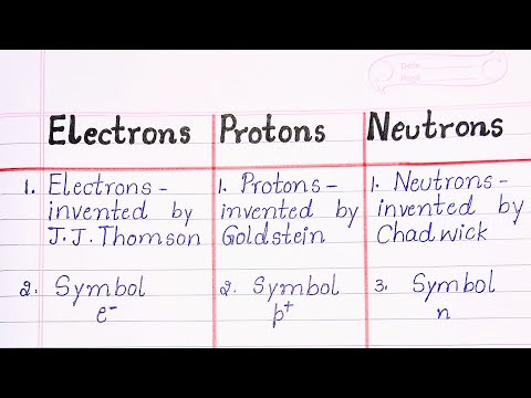 Difference between Electrons , Protons and Neutrons