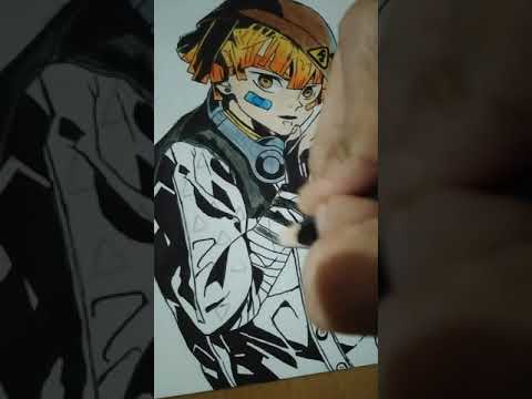 Making Zenitsu sticker | Demon slayer | kimetsu no yaiba | #shorts #demonslayerart #kimetsunoyaiba