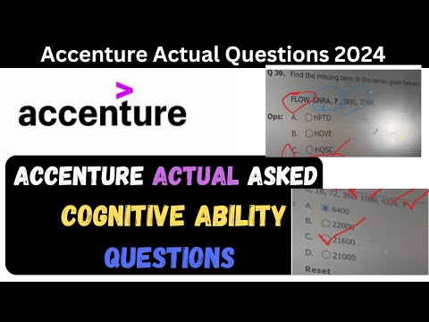 Accenture Actual Cognitive Ability Questions July 2024 | Accenture July Exam Questions |