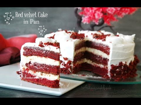 Red velvet cake in  Fry pan/Eggless red velvet cake //No oven//Valentine Special