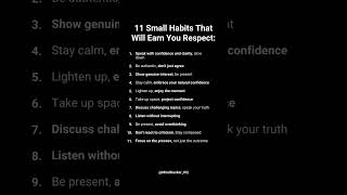 Habits that'll earn you respect! #shorts #respect #motivation #personaldevelopment #personalgrowth